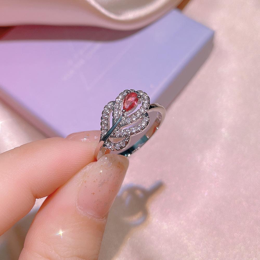 Exquisiter Damen Zirkon Ring Glänzender AAAA Zirkon Geometrischer Ring Silber Damen Party Schmuck Hochzeit Brautschmuck Ring