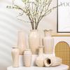 Wabi-Sabi Ceramic Vase: Elegant Hydroponic Bamboo Arrangement for Living Room & Dining Table