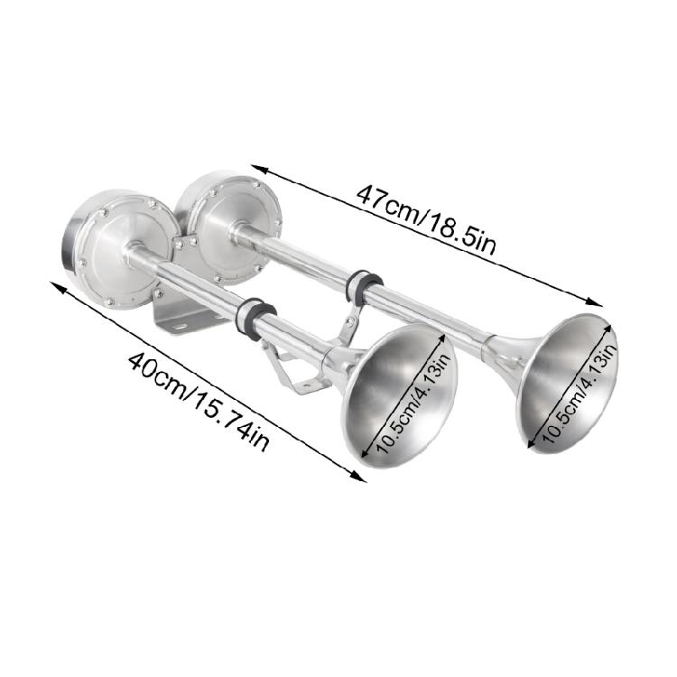Ocean Going Ship Trumpet System Rust Resistant Marine Horn Clear 125dB for Professional Mariners