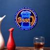 Neon Iron Wall Art Aluminum Sign Round Home Bar Decor Easy Installation