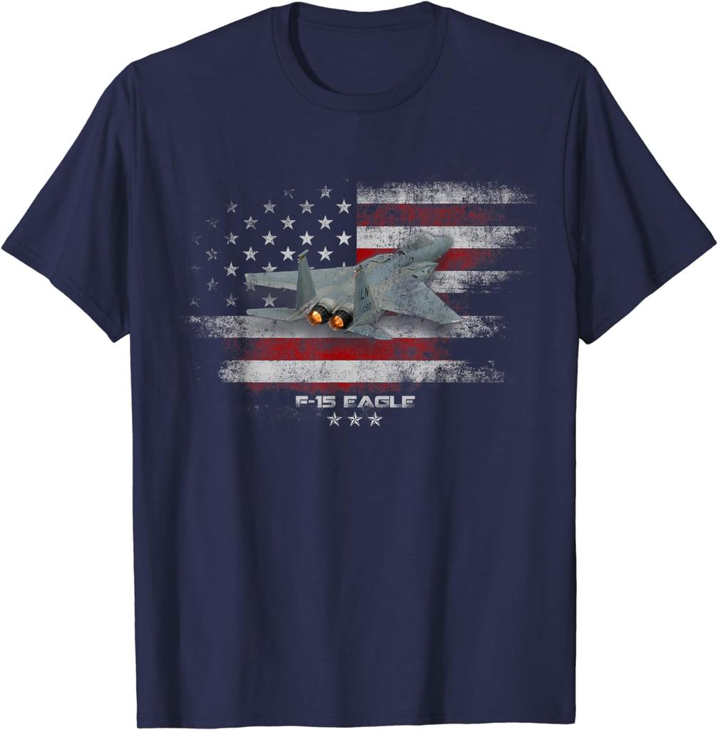 F15 Eagle Air Force Fighter Jet Military Aircraft US Men TShirt Short Sleeve Casual Cotton ONeck T Shirt