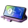 For Motorola Moto G04 4G/G24 4G/G04s 4G/E14 4G Leather Case with Strap Zipper 9 Card Slot Phone Cover Stand
