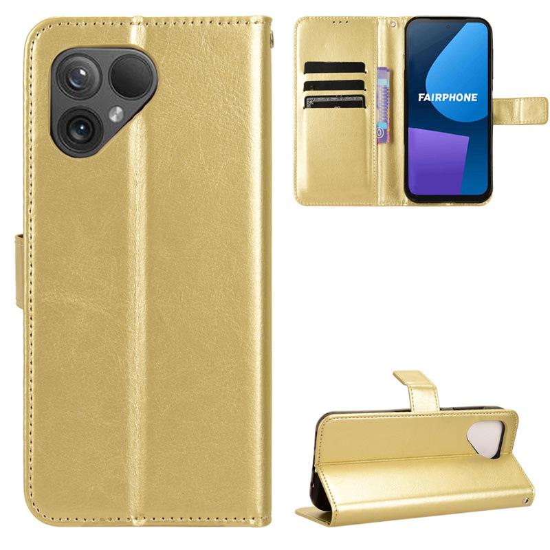 Fairphone 5/6 Leather Flip Case with Card Slot and Lanyard
