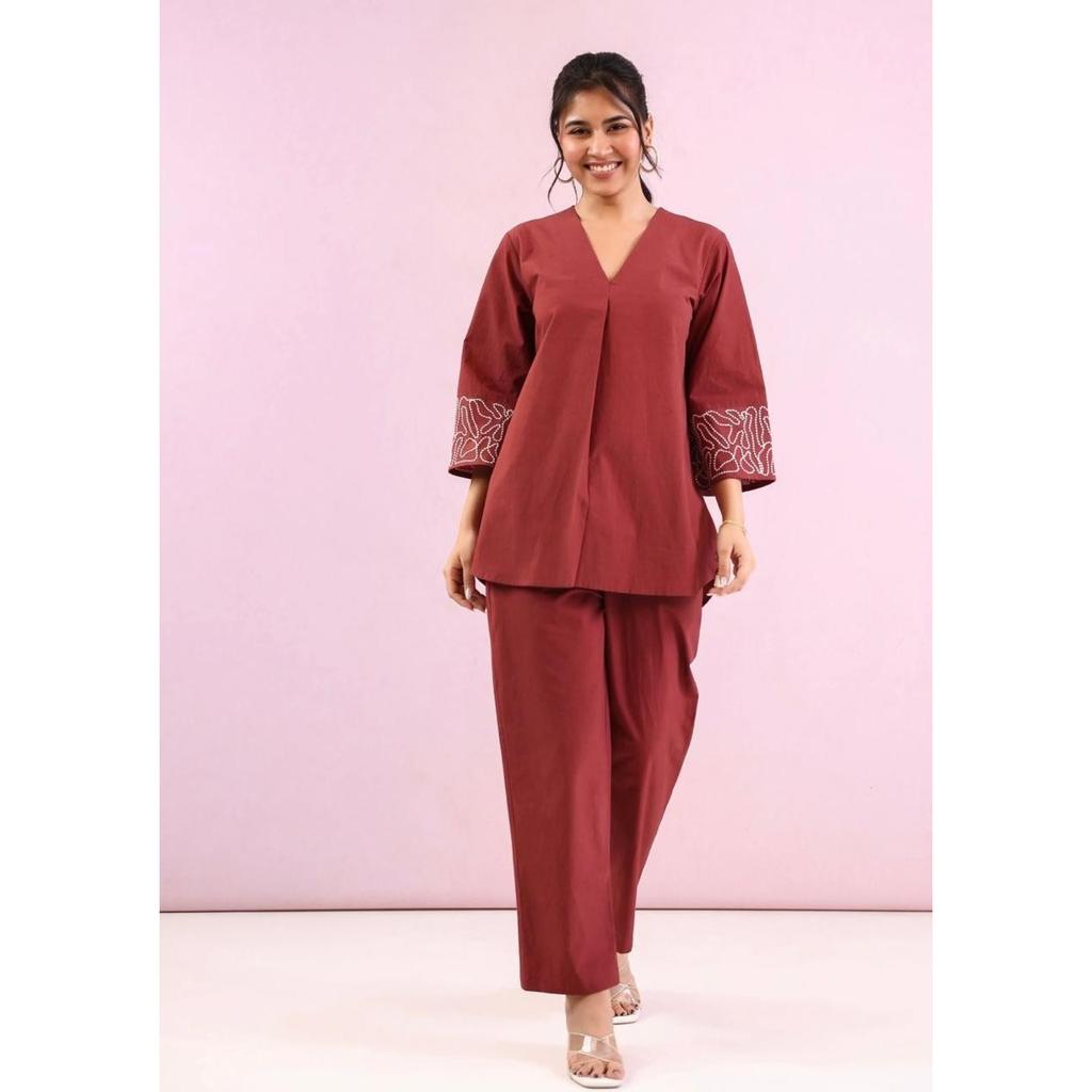 Designer Bollywood Ethnic Kurta Cord Set Indian Women Party Wear Kurti Pant Set