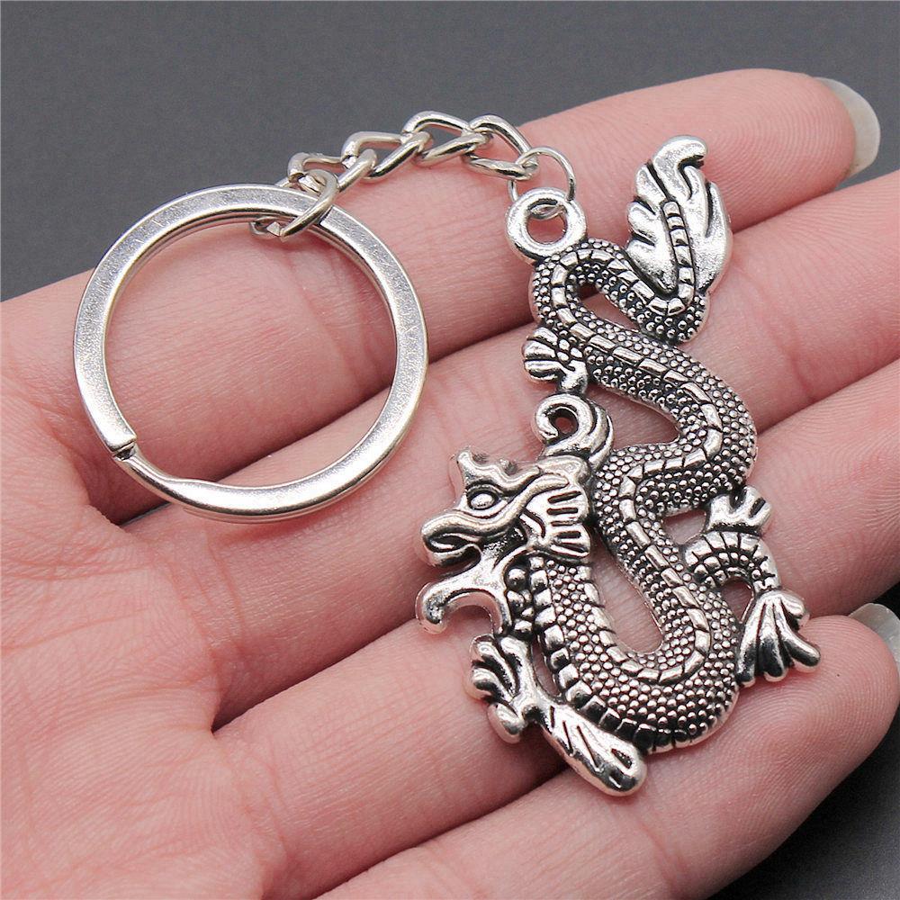 Anime Dragon Snake Oriental Keychain for Office Workers Fashion Casual Gift for Kids Retro School Charm