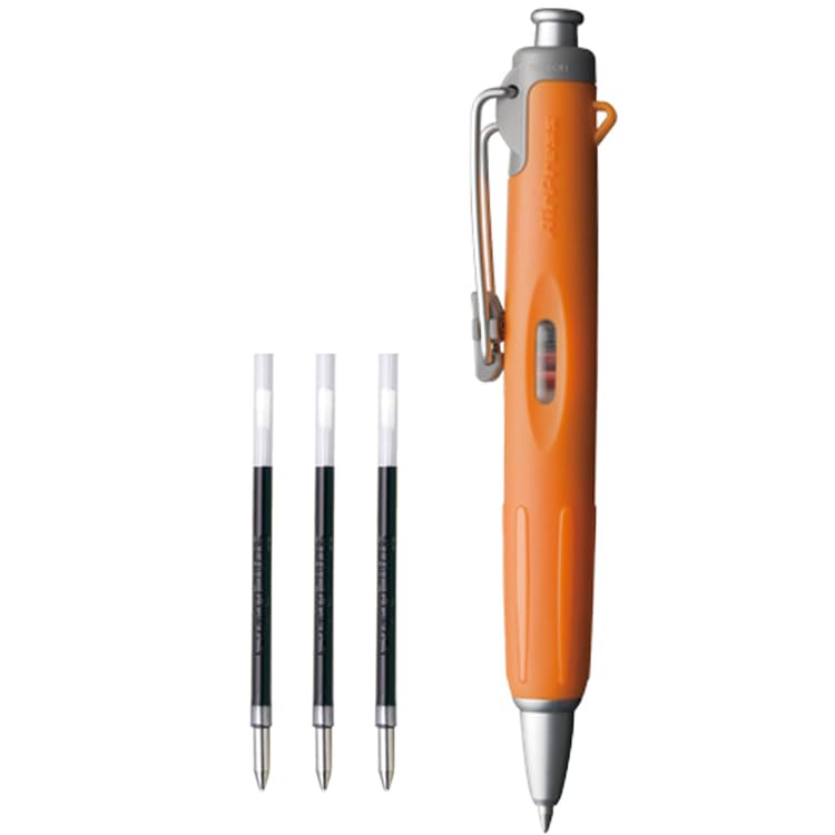 

Набор из 3 шариковых ручек Tombow Air Press 3 черных стержня Оригинальная наклейка с логотипом На масляной основе (0,7 мм, Оранжевый, BC-AP54) + (BR-SF33) + оранжевый