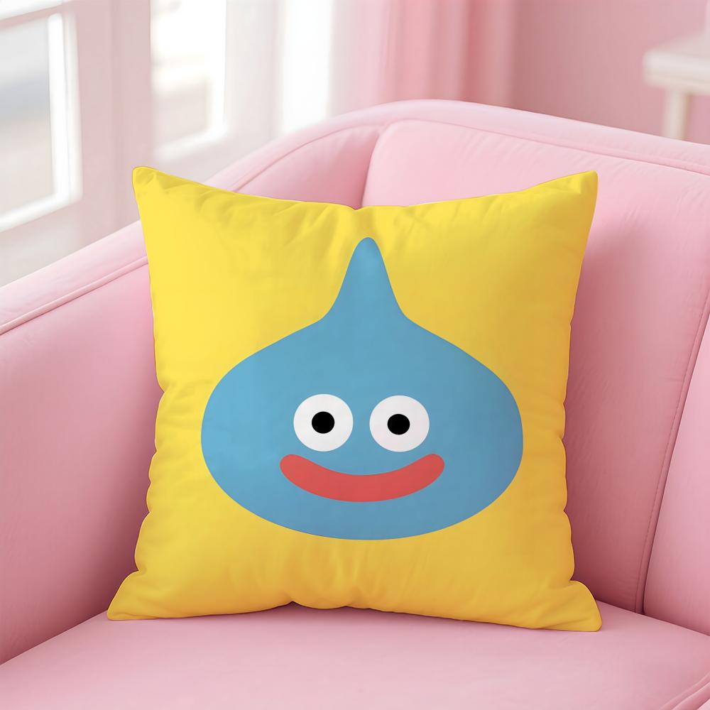 Cute Dragon Quest Rocket Slime Cushion Cover Comfortable Reversible Pillow Cover Ideal For Car Sofa Bedroom & Beyond
