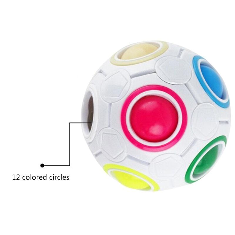 Sensory Fidget Ball Decompression Toy Spherical Puzzle Football Stress Relief Ball for Toddlers Adults Funny Color Match