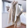 Fashion Retro Elegant Trims Mink Cashmere Fleece Cape Women Cheongsam Wedding Dress Shawl Cloak Short Coat Winter Autumn