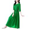 Modale Fabric Abstract Pattern Slant Shoulder Midi Dress For Streetwear Style
