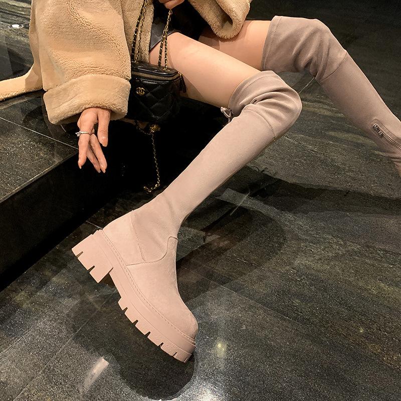 Boots Women's Thick-soled Small Over-knee Boots Big Tube Circumference High Boots