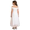 Girls Elegant Chiffon Party Dress Off the Shoulder Spaghetti Strap Adjustable A-Line Floor Length Gown