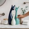 Decorazioni per la Casa Statua Famiglia di Cervi Fortunati Figure in Ceramica - (Set di 3, Blu Navy, Limone e Verde Chiaro)
