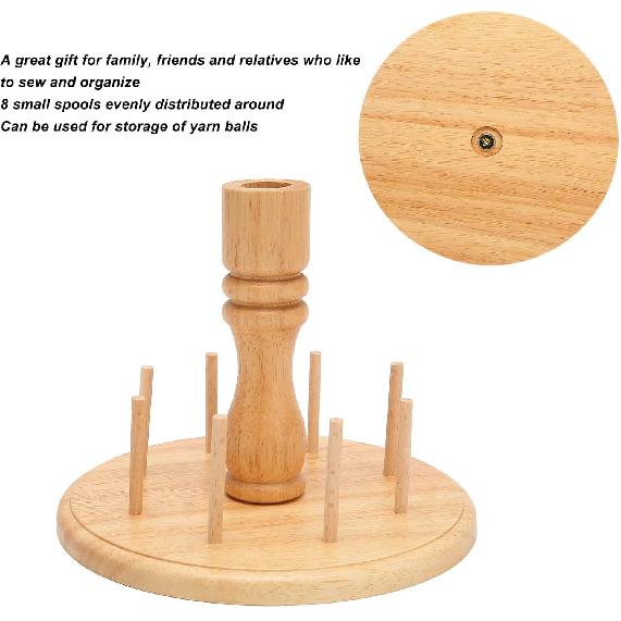 Wooden Thread Holder Rack, 8 Spools Beech Wood Embroidery Quilting Sewing Tools Bobbin Holder, Sewing Storage Rack Holder