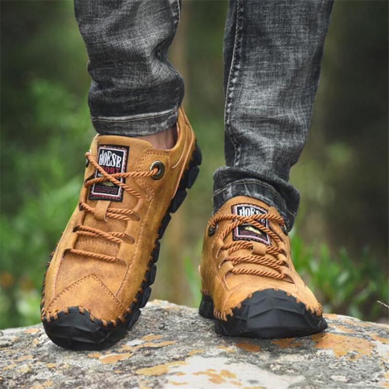 Fashion Men Casual Shoes Leather Sneakers Loafers New Soft Flat Handmade Outdoor Breathable Walking Shoes Classic Plus Size Men's Shoes