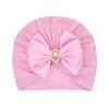 Chapéu Indiano Infantil com Laço de Strass Brilhante, Algodão Macio e Amigo da Pele, Toucas para Bebê Menina, Turbante, Laços Feitos à Mão, Acessório de Cabeça