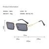 Metal Frameless Sunglasses For Women Fashionable Boxy Ultra Light Men's Glasses Sunscreen Sunglasses 3891