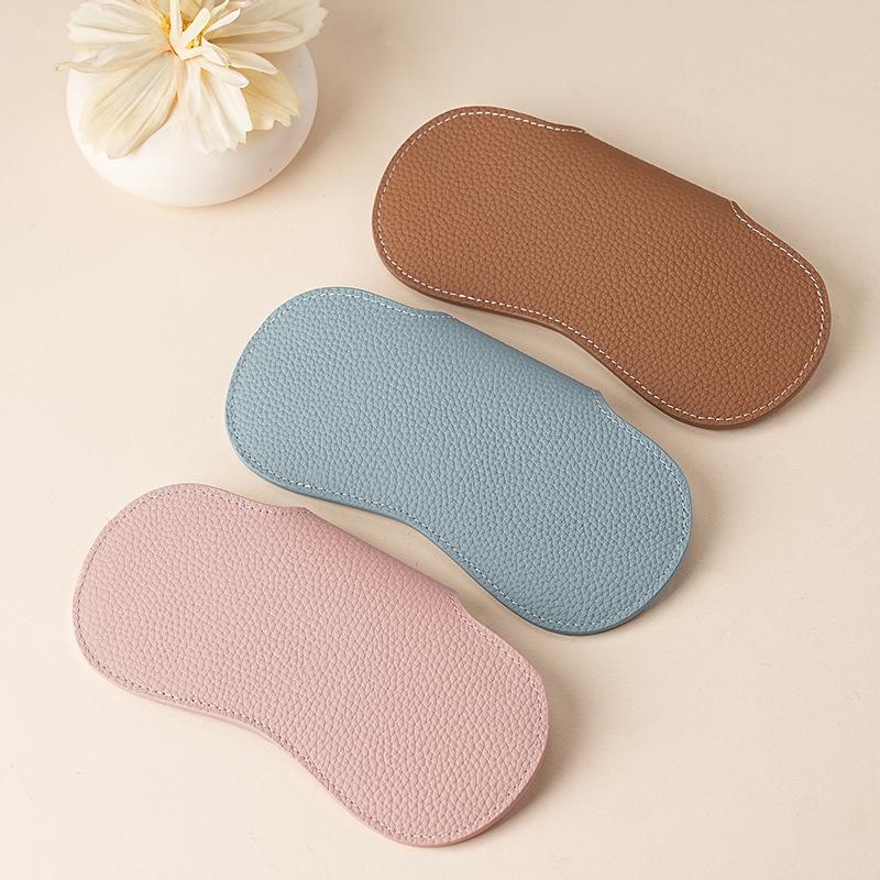 Literary young women's glasses bag head layer leather sunglasses dust storage box soft leather sunglasses protective cover
