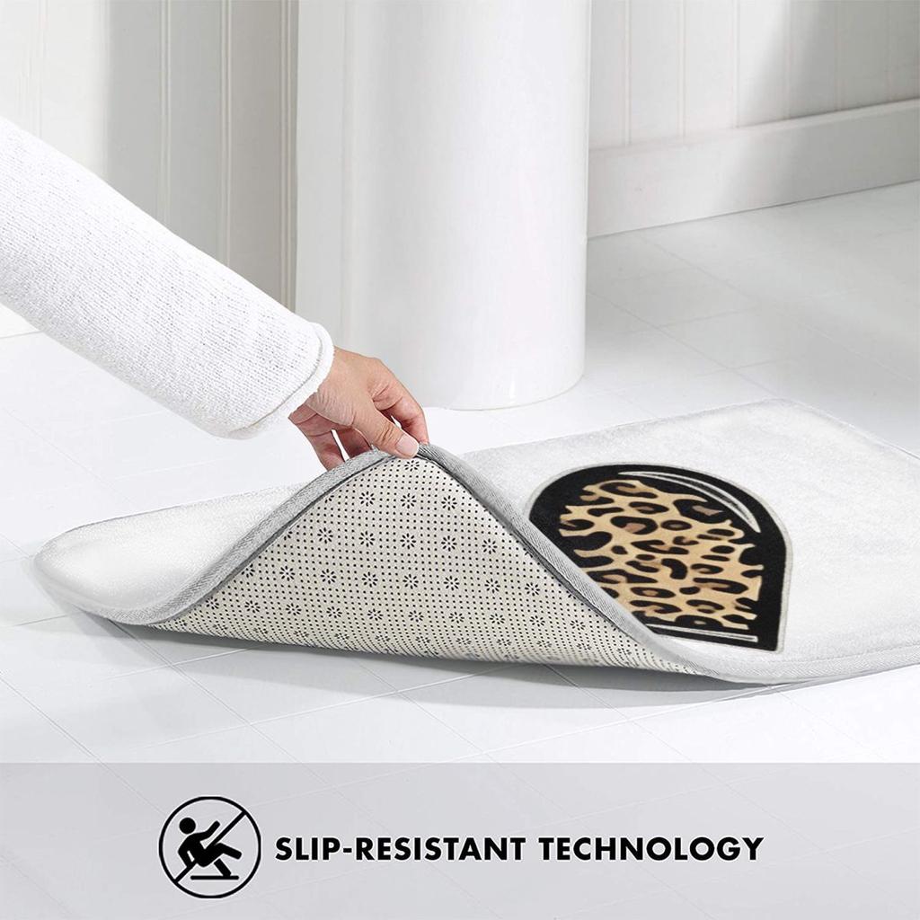 Vintage Leopard Heart Print Doormat Kitchen Entrance Home Floor Mat Anti-slip Carpet Rug for Bedroom Footpad Mats