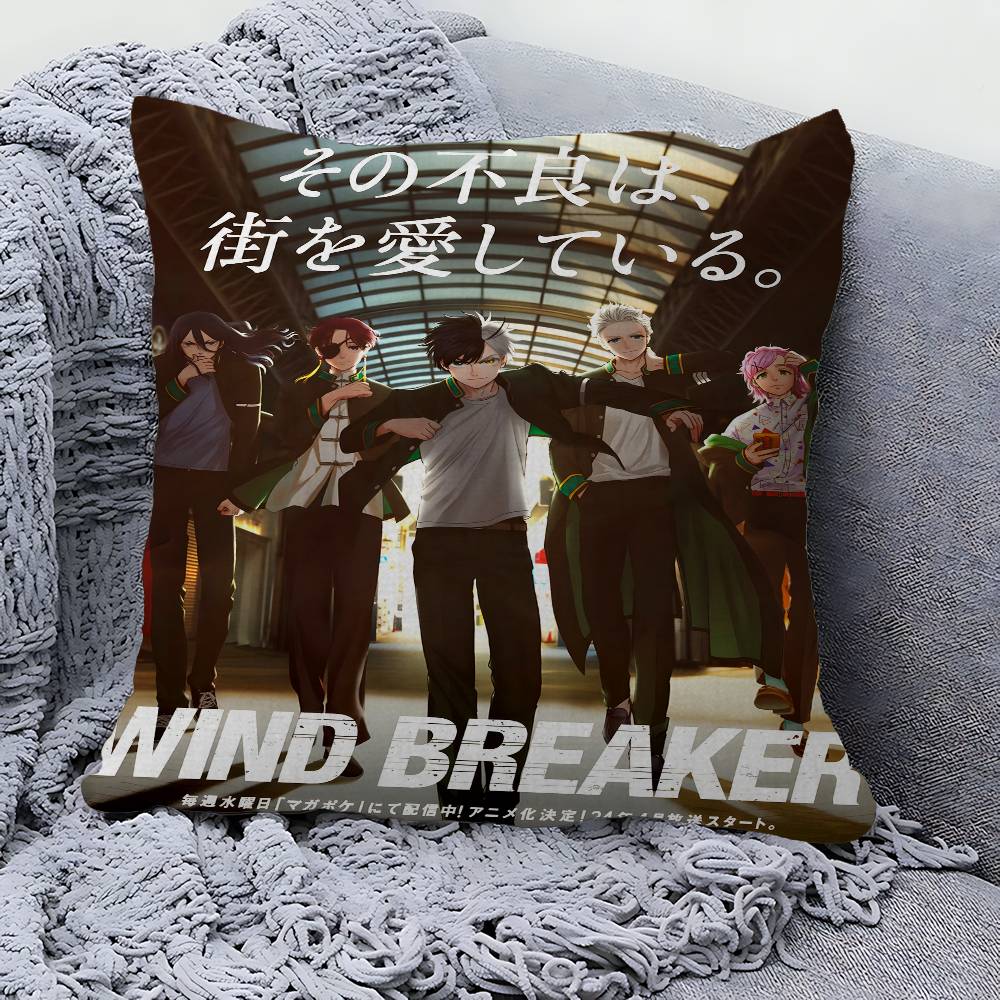 WIND BREAKER Anime Pillow Cover for Bedroom Room and Living Room Sofa Decorative Cushion Cover