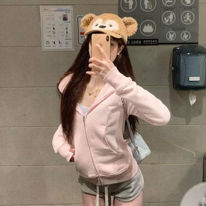 

Available: Women s Slim-fit Hooded Sweatshirt Jacket - 2025 Autumn New Arrival, Figure-flattering, Fashionable, Versatile, Dopamine Dressing Top M