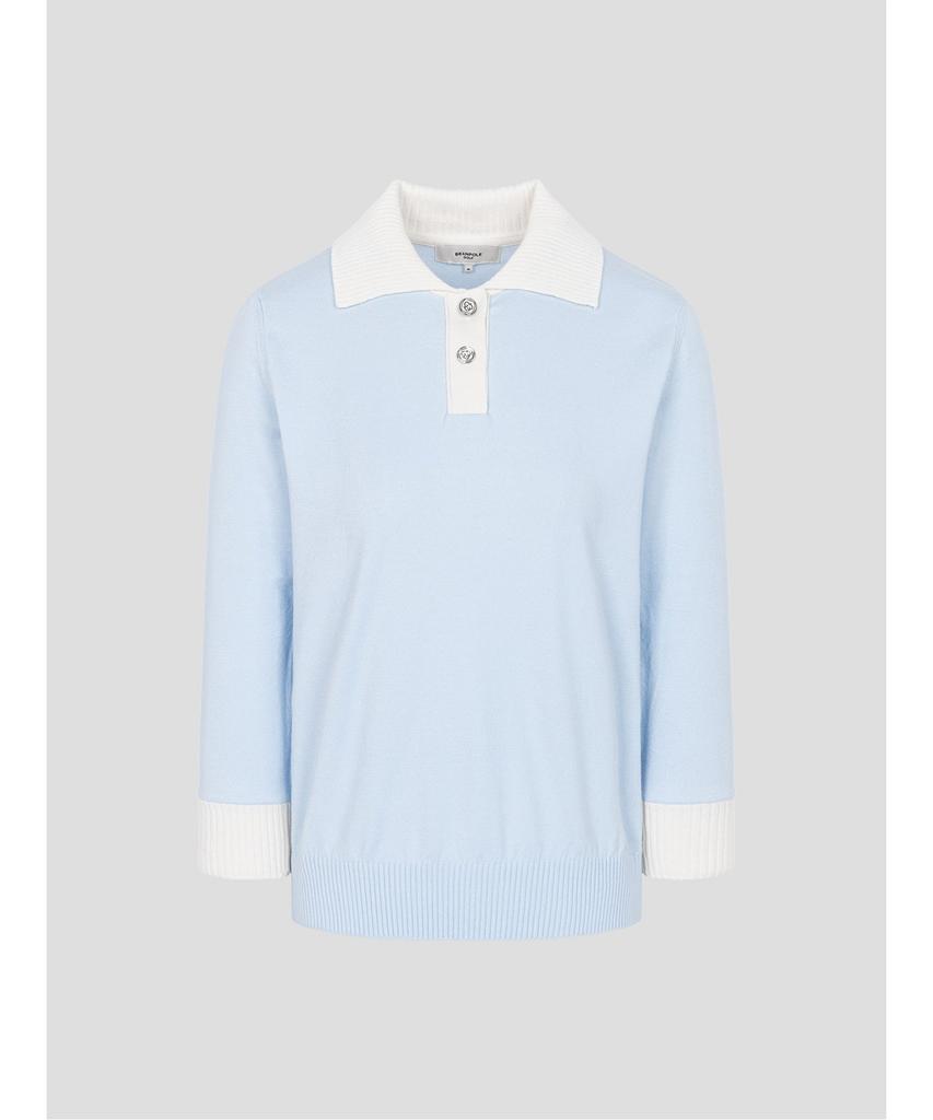 BEANPOLE GOLF Women'S Crooked Collar Neck Pullover - Sky Blue