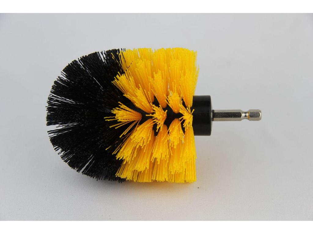 4-Piece Yellow Electric Drill Brush Set for Kitchen, Bathroom, Glass, and Car Cleaning