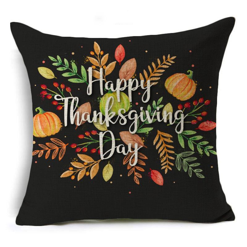 New Thanksgiving Pumpkin Linen Pillow Cover Festive Home Decoration Pillow Cushion Cover