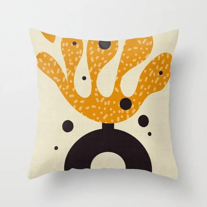 Decorative Home Pillow Case Cushion Covers  Nordic    Pink Red Morandi Geometric Abstract  Yellow