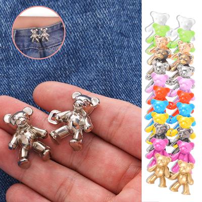 Hebilla de cintura para pantalones de oso, alfileres de botón de Jean ajustables, ajustador de cintura desmontable, Clips para pantalones, No requiere costura, botones de Jean