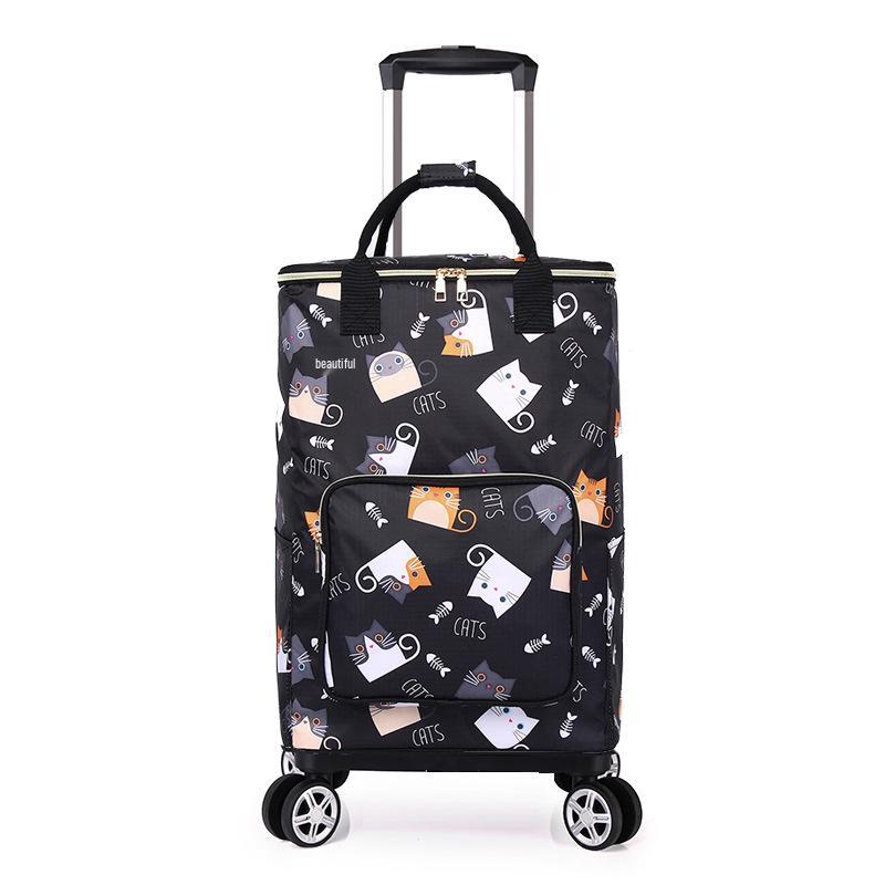 Stylish Insulated Foldable Shopping Cart with Universal Wheels