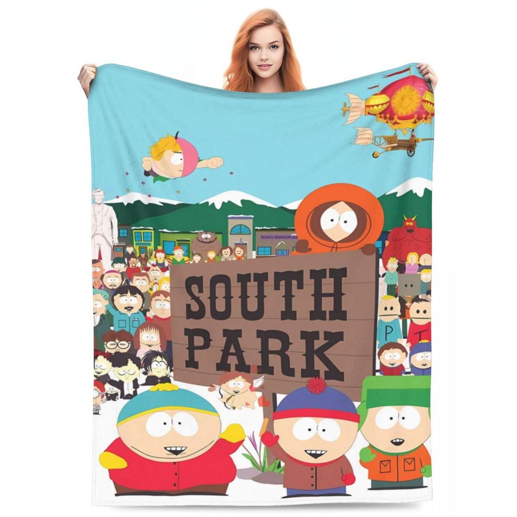 Soft Blankets Camping SOUTHPARK ALL CHARACTERS Throw Blanket Flannel Bedspread For Living Room Street Trend Sofa Bed Cover