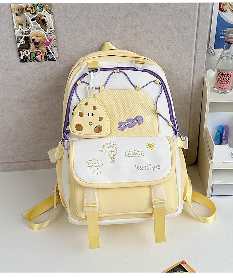 College Junior High School Students' Cute Ins Schoolbag Light Backpack Large Capacity Japanese Fresh Girl Backpack