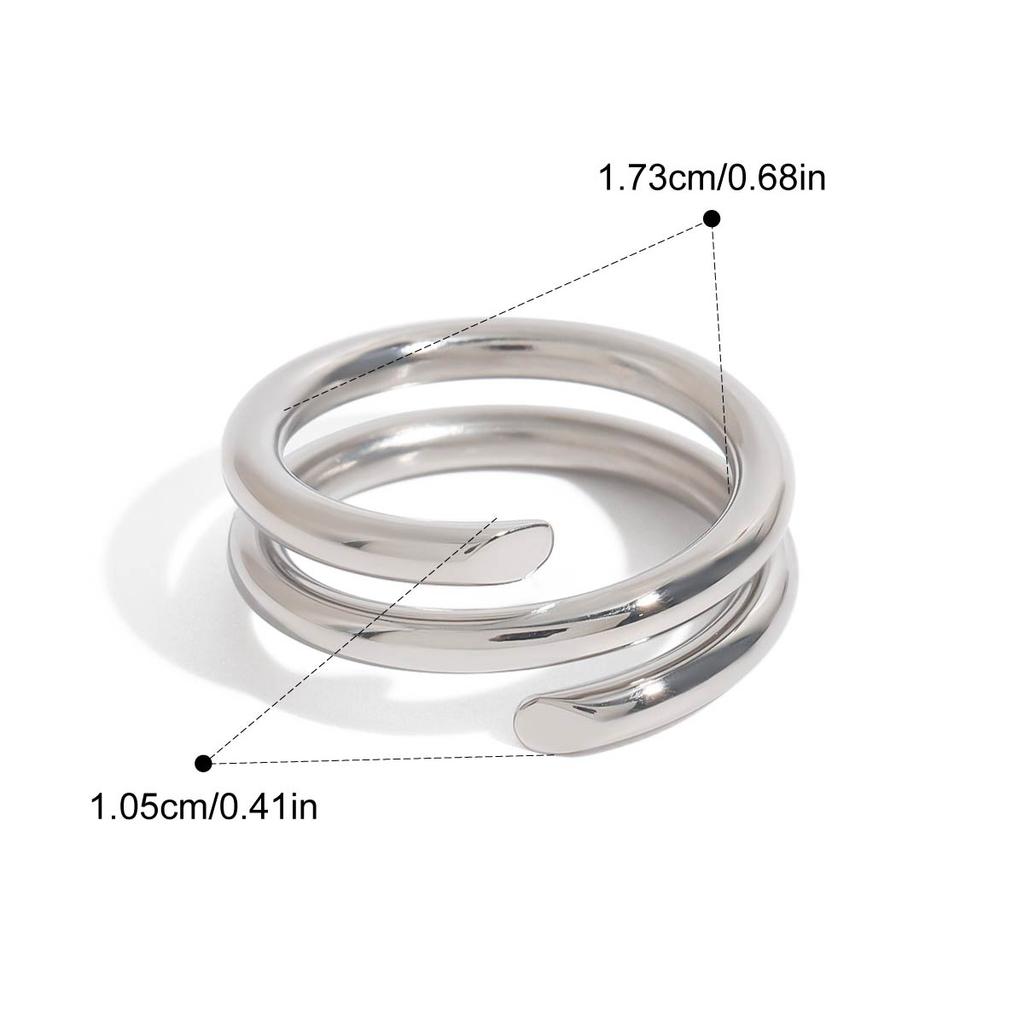Yori Modern Minimalist Smooth Stainless Steel Plain Ring Metal Stylish Statement Gold Plated Jewelry Waterproof