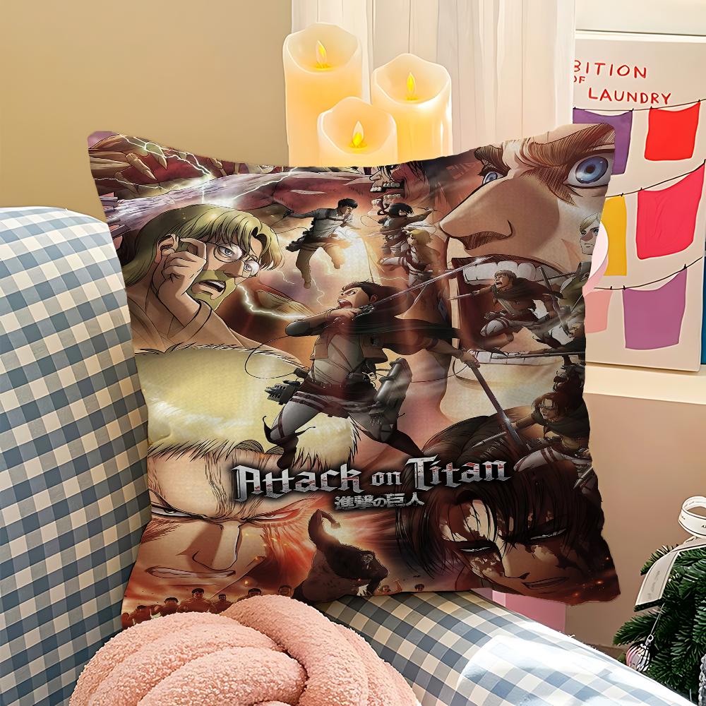 Anime A-Attack On T-Titan Cushion Cover Car Throw Pillow Case For Sofa Car Christmas Gift 40x40cm 45x45cm