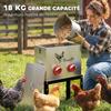 Automatic Chicken Feeder 27L, 6 Ports, Adjustable Height, Lockable Lid, 42x25x55cm, Steel, Silver