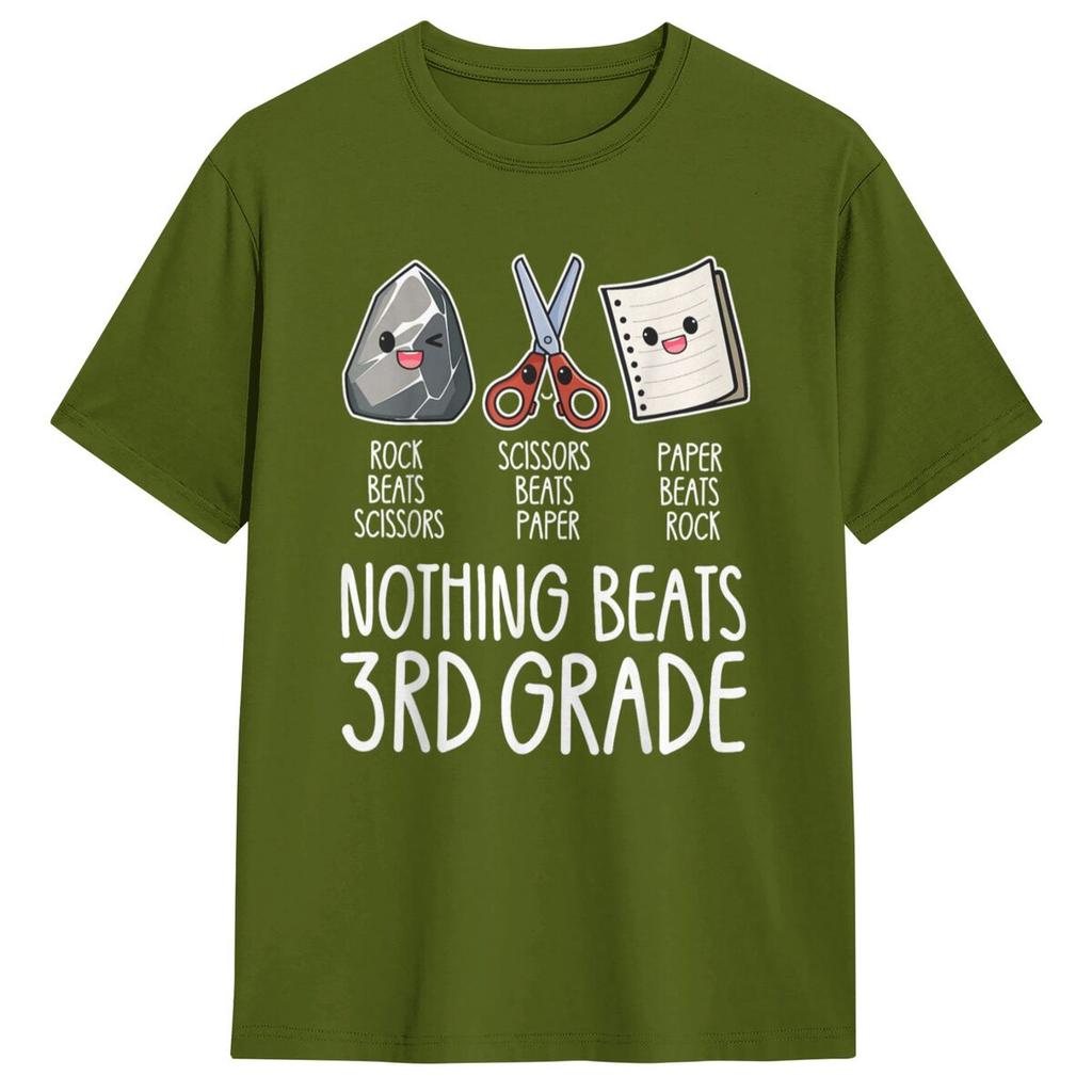 Nothing Beats 3rd Grade Funny Back To School T-Shirt Men Y2K Fun T Shirts Beach Breathable Hip Hop Tees Printed Big Size Tops