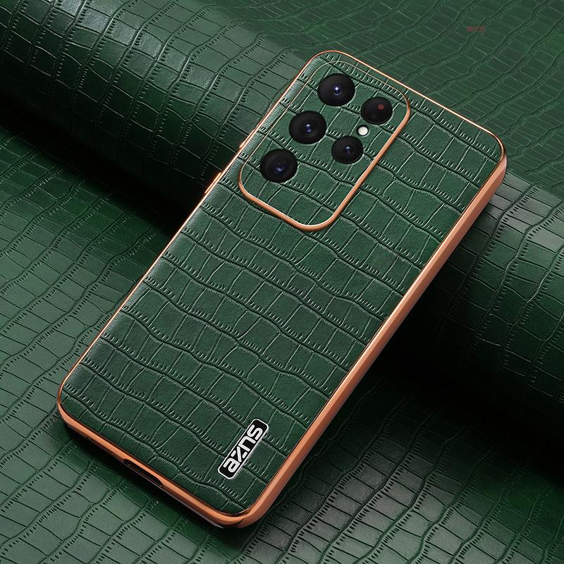 

Suitable for Samsung S24ultra Phone Case with Crocodile Leather Texture. Samsung All-inclusive 25plus Anti-drop S23 Men s Leather Case Samsung Galaxy S23