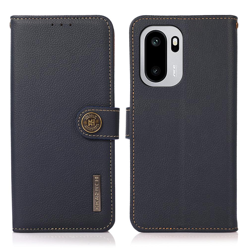 KHAZNEH Pouzdro na mobilní telefon pro OnePlus 15R 5G/Ace 6 5G/Ace 6T 5G Originální hovězí kůže Peněženka s RFID blokováním Kryt telefonu