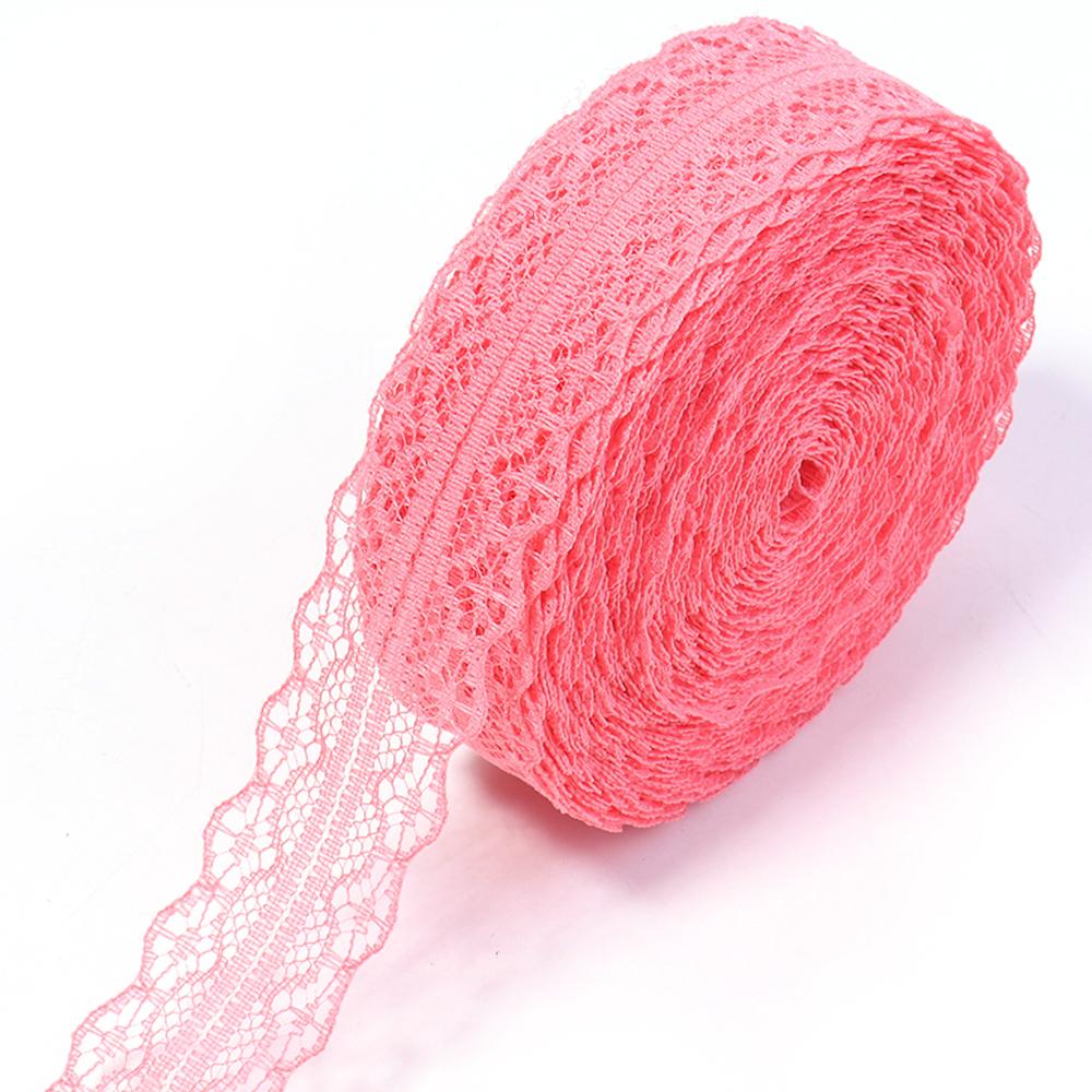 20yards/lot 2.8cm Colorful Lace Ribbon Non Elastic Hollow Lace Webbing DIY Flower Bow Gift Packing Clothing Wedding Decoration
