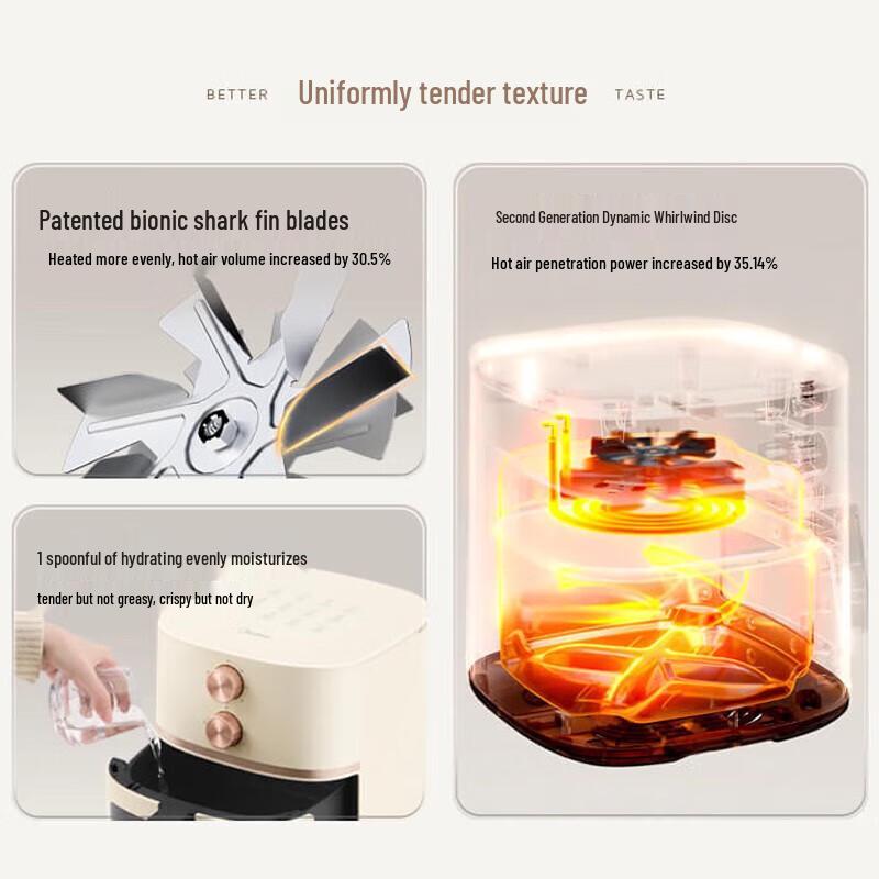 Midea MF-KZE5089 5L Smart Visual Air Fryer CN Plug (adapter Included)