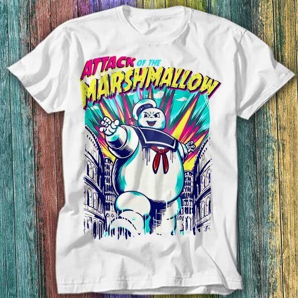 Stay Puft Ghostbusters Attack Of The Marshmallow T Shirt Top Tee 385 Unisex T-Shirt S