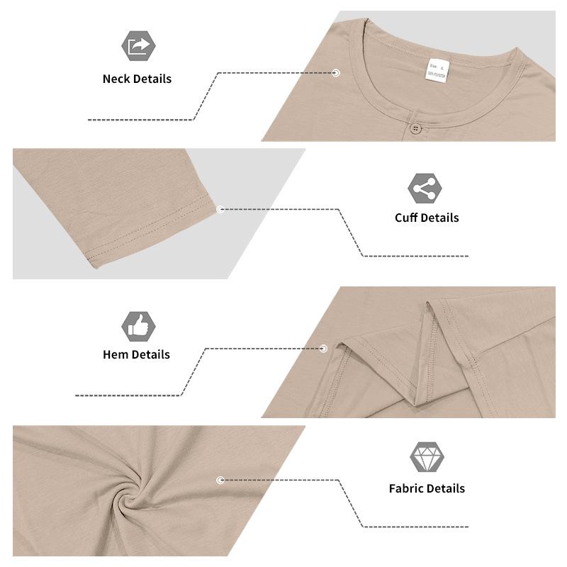 Relaxed Fit Casual Men S Long Sleeve Henley Neck T Shirt With Pocket