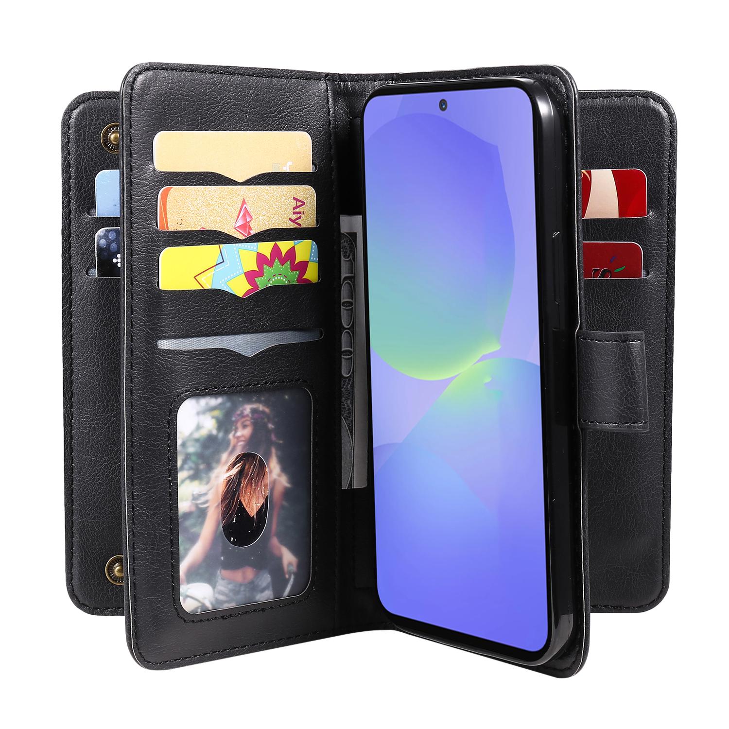 

For Samsung Galaxy A56 5G Leather Case with 10 Card Holder Phone Cover Stand Purple