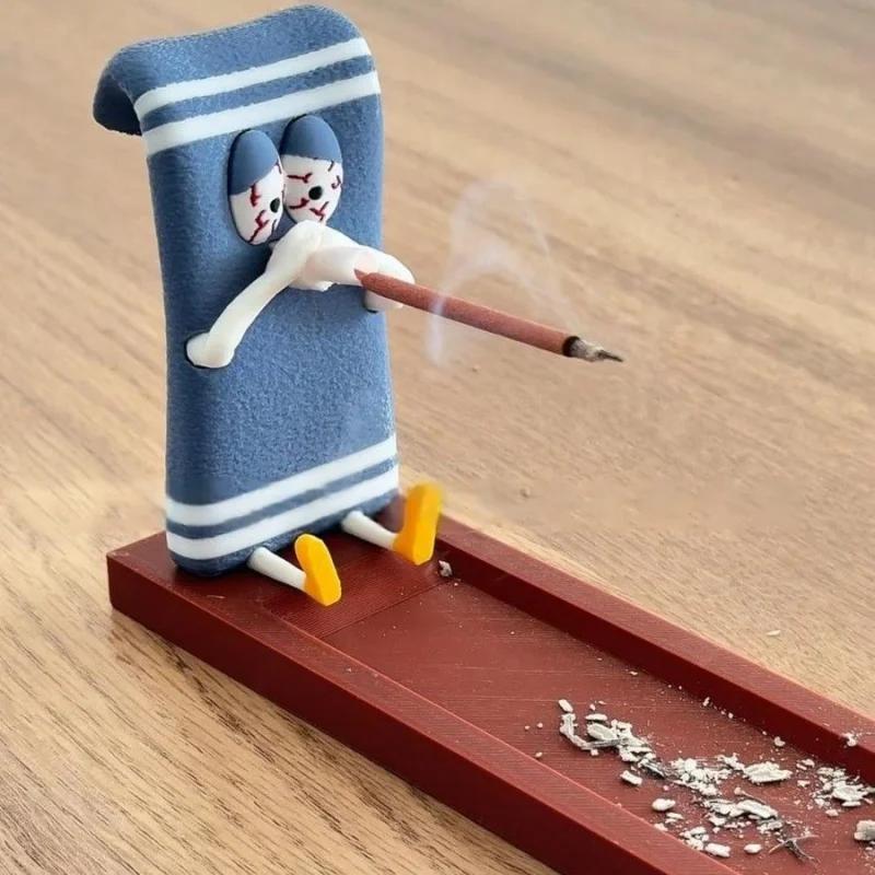Creative Funny Towelie Incense Holder Home Line Incense Burner Incense Stick Holder Decoration Craft Indoor Incense Stick Holder