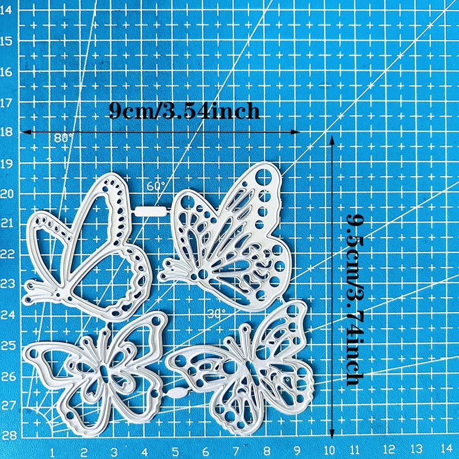 4ks/sada Motýli Kovové řezací šablony Šablona pro DIY Scrapbooking Fotoalbum Embosování Papírové karty Řemesla Výřezy