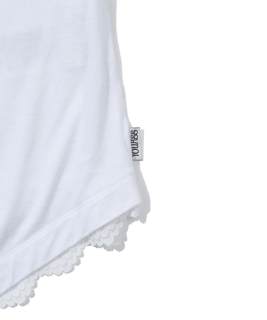 YOUHEE Youhee Lace Unbalance T-Shirts_White