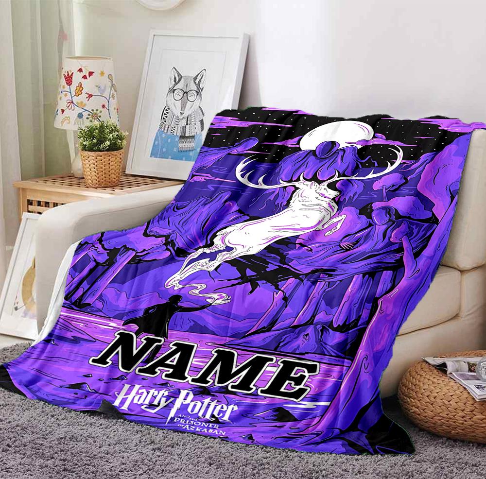 Custom Name Harry Potter Flannel Blanket Throw Blanket Soft Warm Sofa Bed home Decor Unique Gift