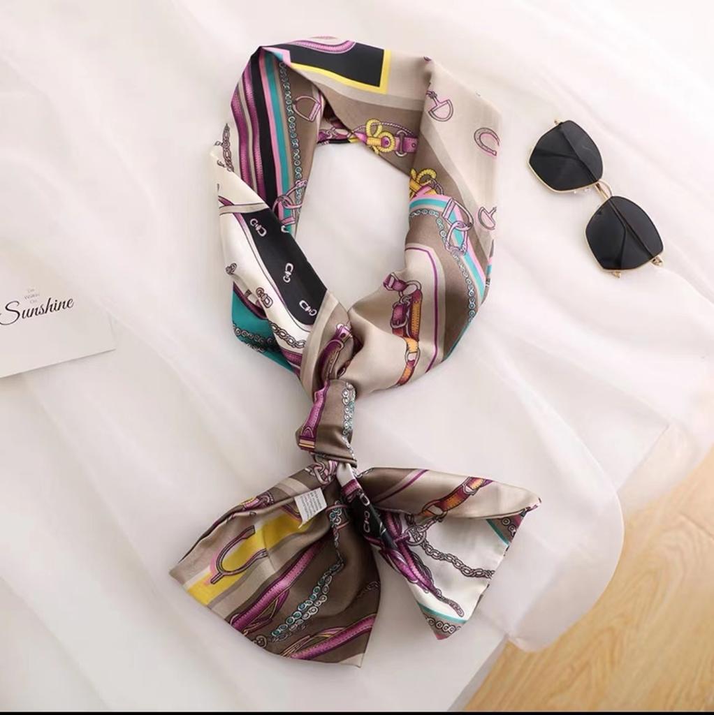 New scarf retro silk scarf printing simulation fashion versatile long scarf high sense Internet celebrity streamer decoration