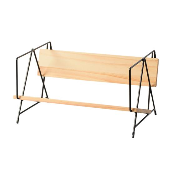 Nordic Retro Bookshelf Bench Style Walnut Storage Rack Desktop Organizer for Magazines Book And Decorations Stylish Home Office Organizer